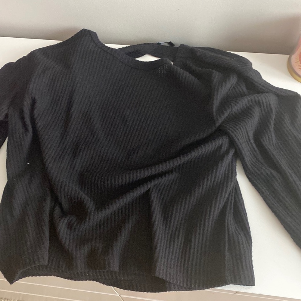 black sweater with open back